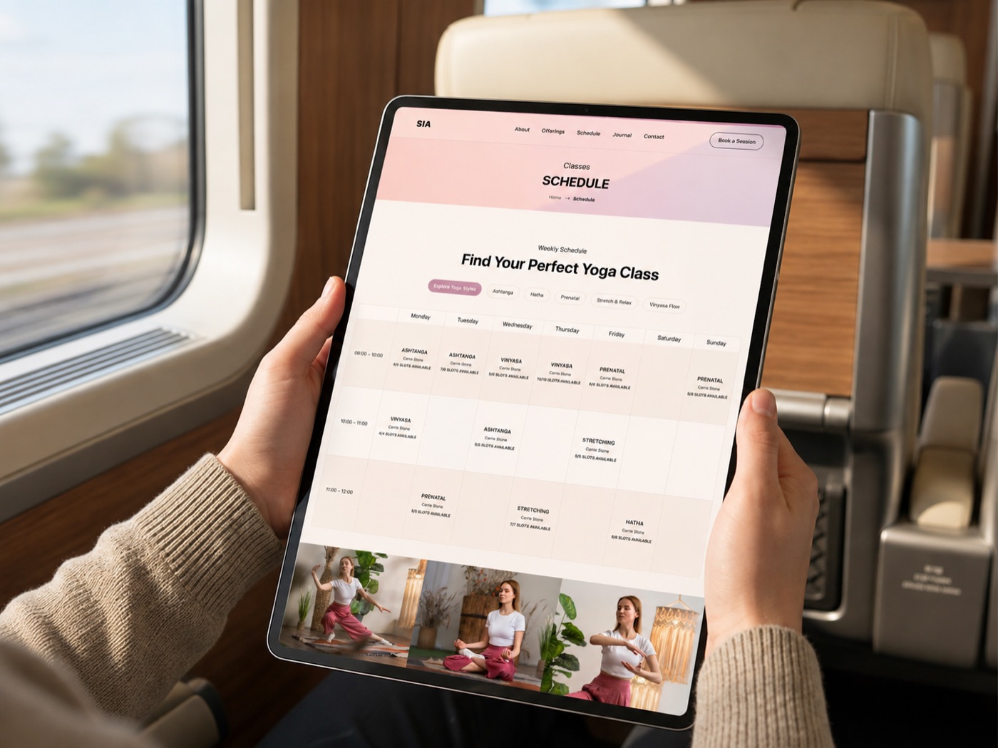 SIA wellness Schedule Experience interface