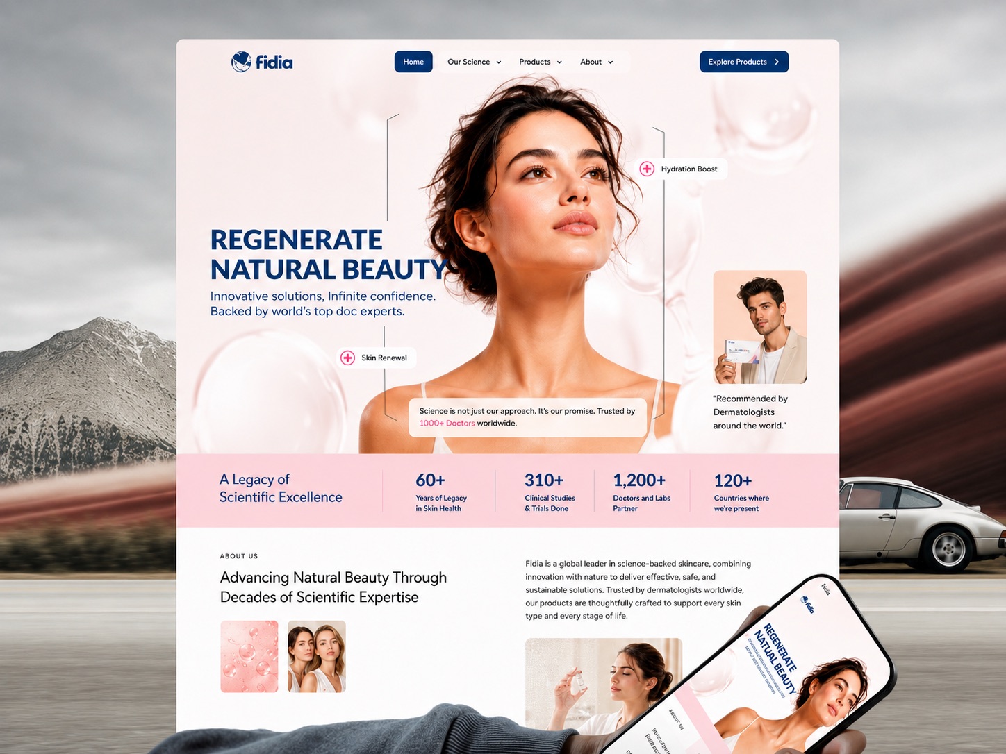 Fidia Pharma — science-led beauty, clearly presented project presentation